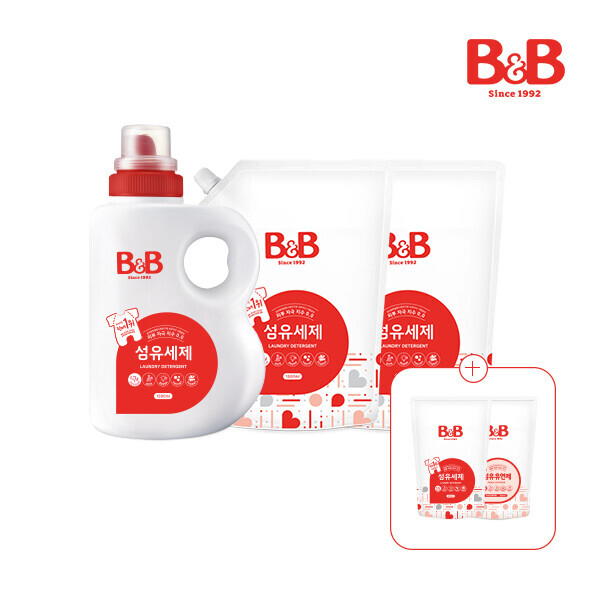 메디앙스 공식몰, 아이맘,[3+2] 비앤비 섬유세제 1500ml 용기형+1500ml캡리필x2개+1600ml 사은품증정