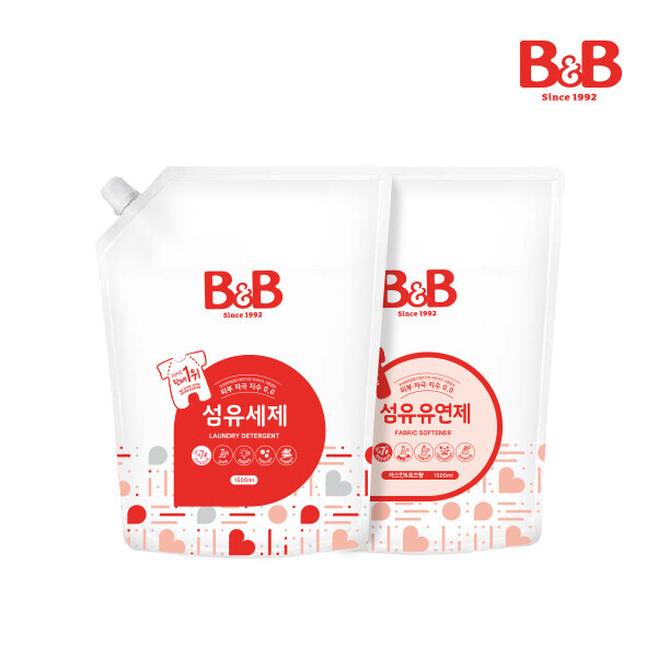 메디앙스 공식몰, 아이맘,비앤비 섬유세제1500ml(캡리필)+섬유유연제(자스민)1500ml(캡리필)