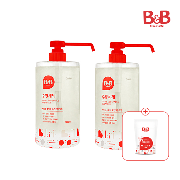 메디앙스 공식몰 아이맘,비앤비 주방세제 1000ml x 2개 (용기형)