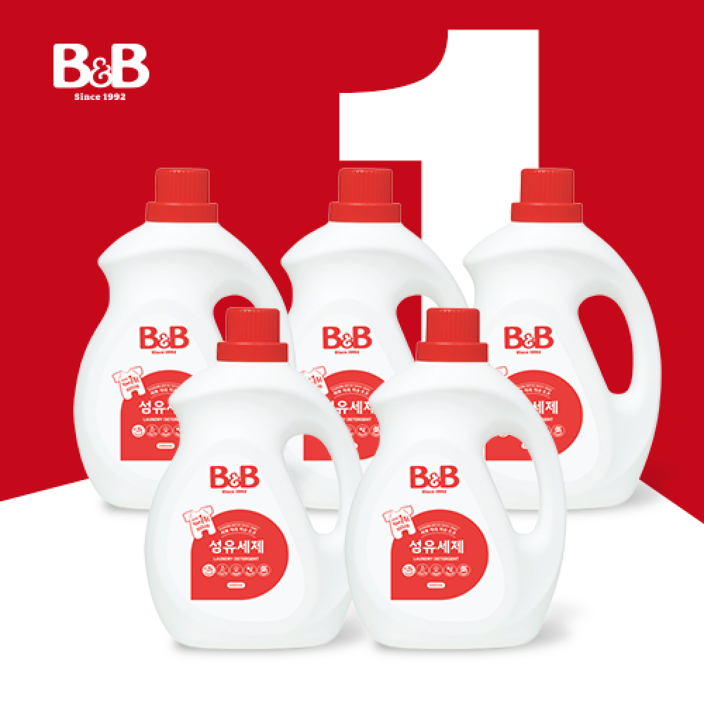 메디앙스 공식몰 아이맘,무배 비앤비 섬유세제 3000ml 용기 X 5개입 총 15,000ml 대용량