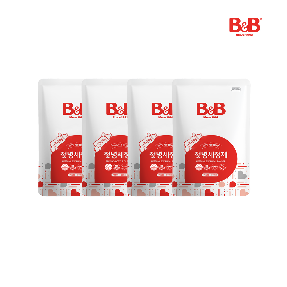 메디앙스 공식몰 아이맘,비앤비 젖병세정제 (액상) 500ml (리필)X4개